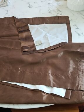 Set of 2 Brown Fully Lined Curtain Panels